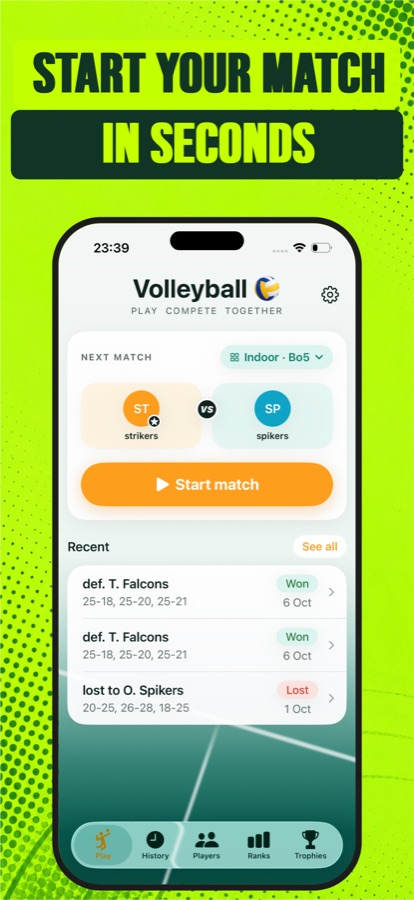Volleyball Scoreboard app screenshot